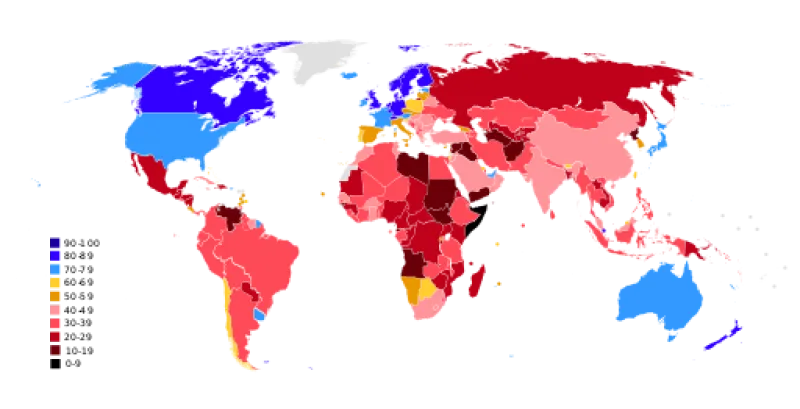 Corruption Index Map 2017