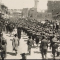 Austrian troops marching up Mt. Zion.